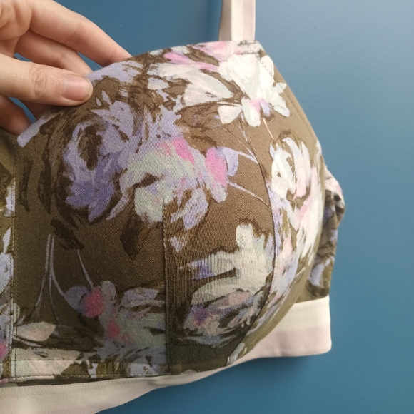 Cacique Green and Pink Floral Bra with Full Coverage - Picture 4 of 15